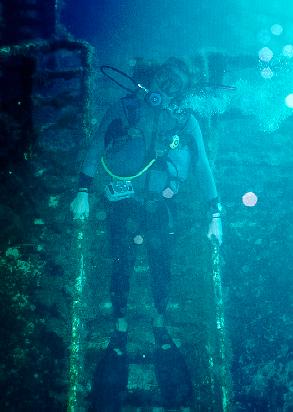 Scuba diving. The wreck of Zenobia, Cyprus. Find out which way is up!